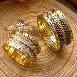 Alianças de casamento em Ouro 18k  - Modelo Paris