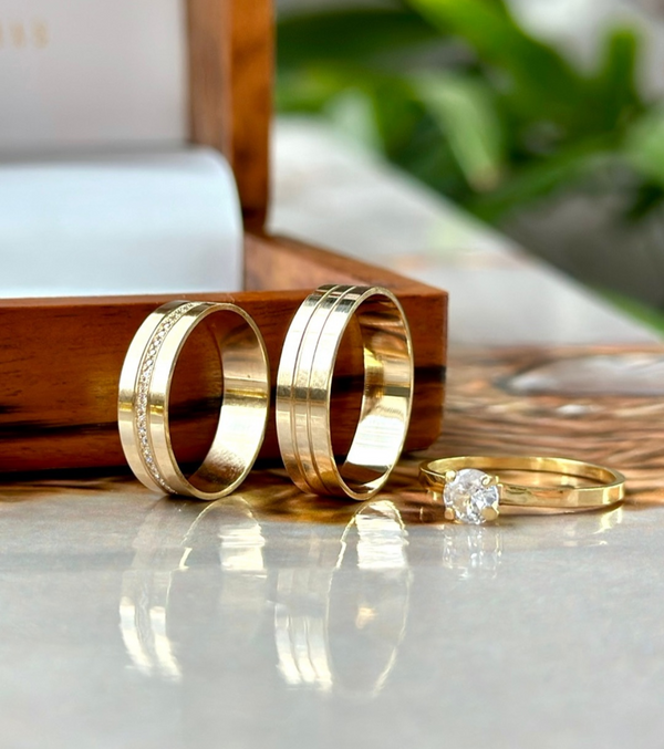 Alianças em Ouro 18k - Modelo New York