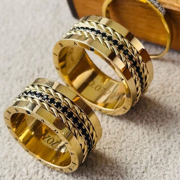 Alianças de casamento em Ouro 18k  - Modelo Londres