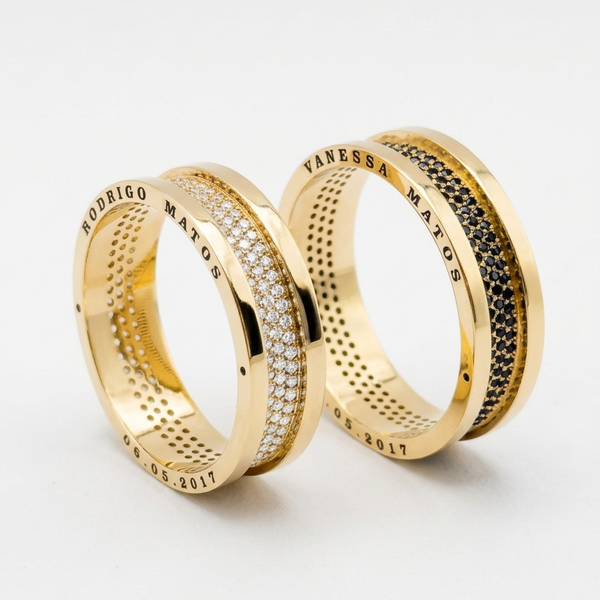 Alianças de casamento em Ouro 18k - Modelo Oliveiras
