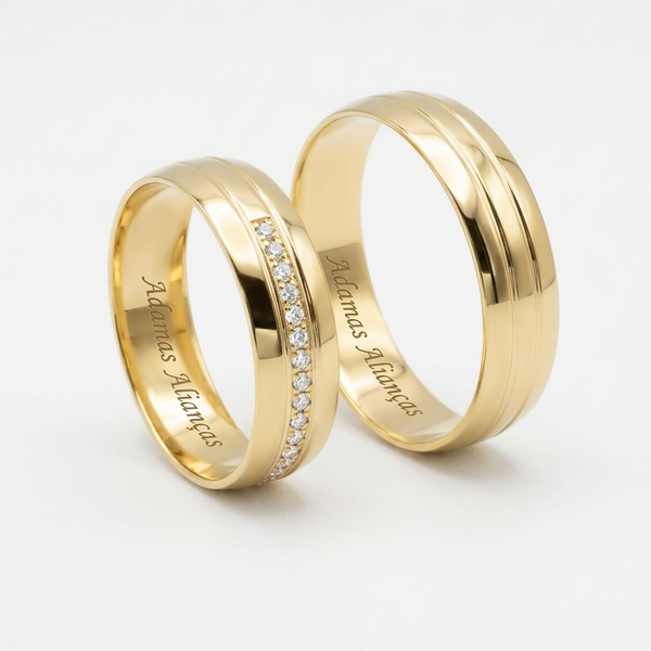 Alianças em Ouro 18k - Modelo Minas Gerais