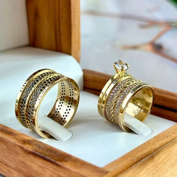 Alianças de casamento em Ouro 18k  - Modelo Paris