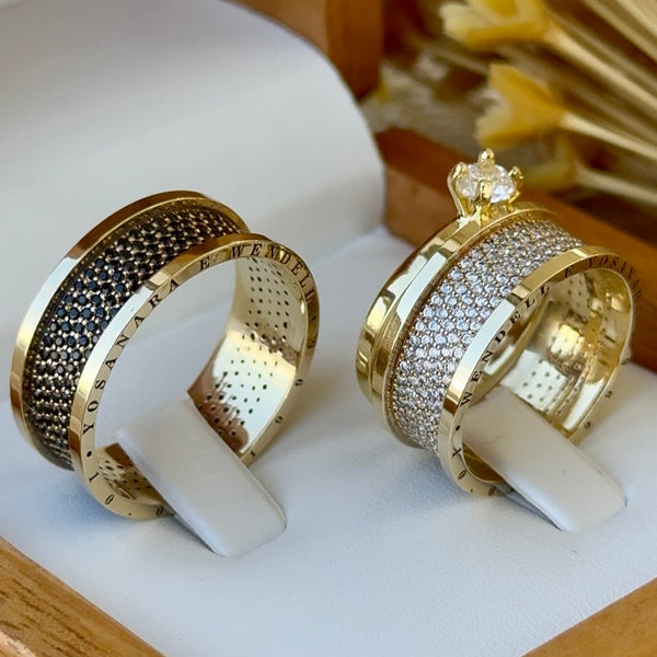 Alianças de casamento em Ouro 18k - Modelo Nascimento