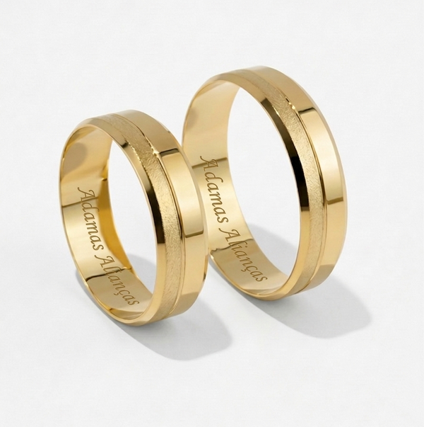 Alianças em Ouro 18k - Modelo São Paulo