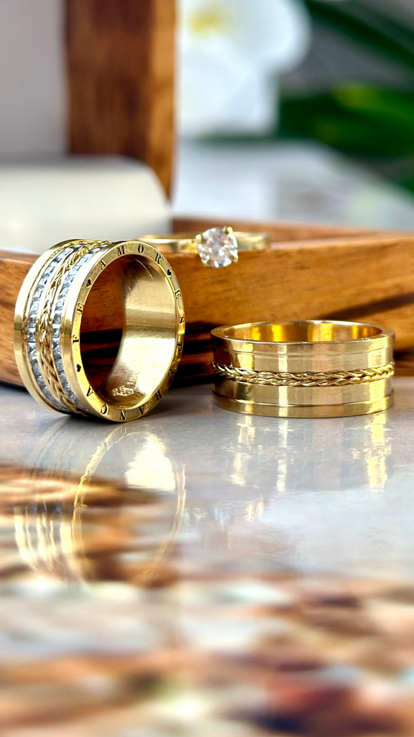 Alianças de casamento em Ouro 18k - Modelo Cancún