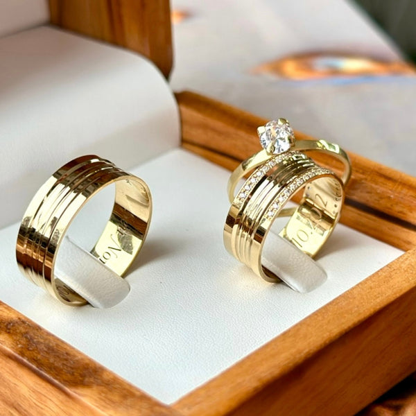 Alianças de casamento em Ouro 18k - Modelo Dubai 7 Milímetros