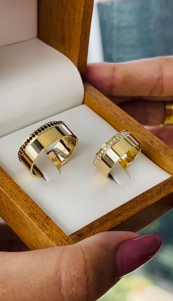 Alianças de casamento em Ouro 18k - Modelo Liverpool