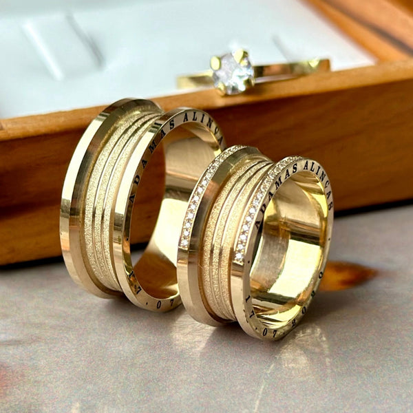 Alianças de casamento em Ouro 18k - Modelo Roma