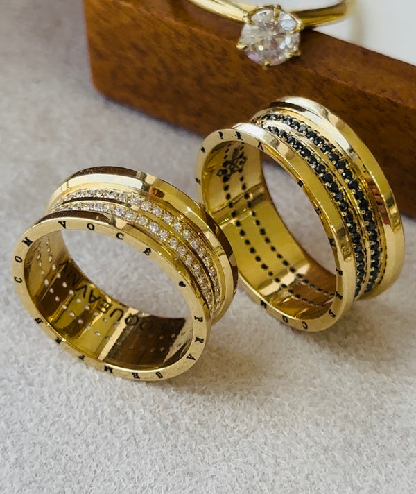 Alianças de casamento em Ouro 18k  - Modelo Búzios