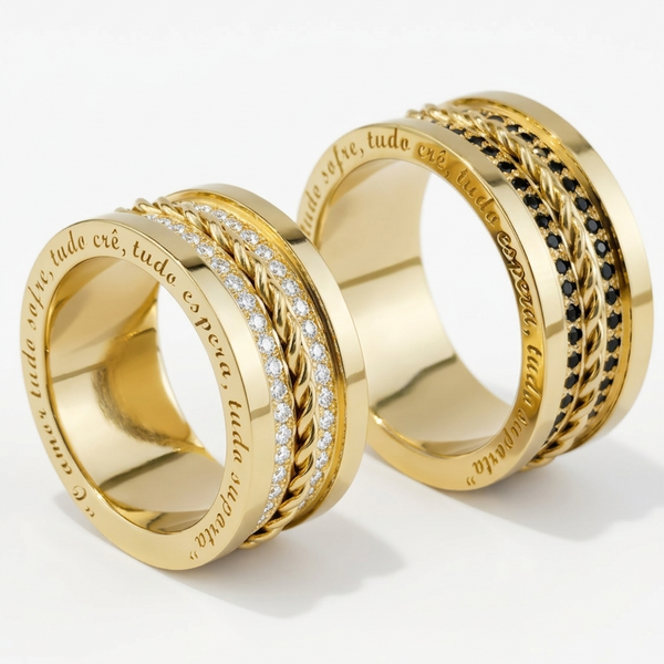 Alianças de casamento em Ouro 18k  - Modelo Londres