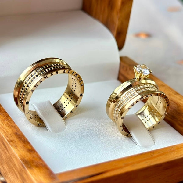 Alianças de casamento em Ouro 18k  - Modelo Búzios