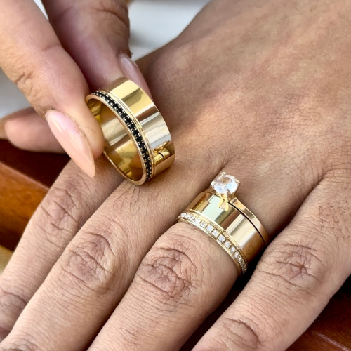 Alianças de casamento em Ouro 18k - Modelo Liverpool