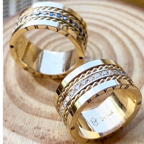 Alianças em Ouro 18k - Modelo Pinheiros Casamento