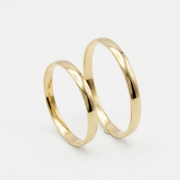 Alianças de casamento em Ouro 18k - 2 milímetros - 2 gramas - tradicional