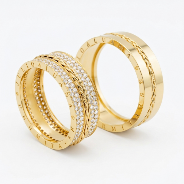 Alianças de casamento em Ouro 18k - Modelo Maldivas
