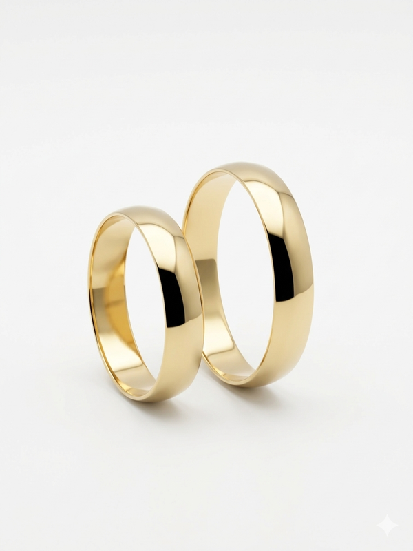 Alianças de casamento em Ouro 18k - 4 milímetros - 4 gramas - Tradicional