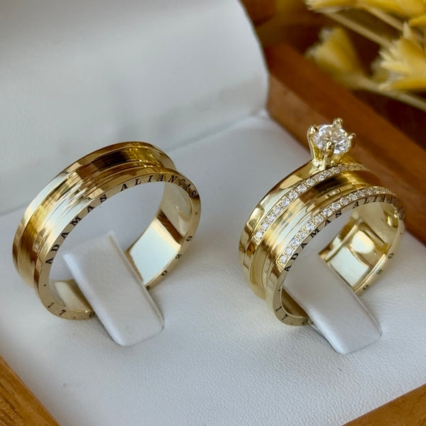 Alianças de casamento em Ouro 18k - Modelo Portugal