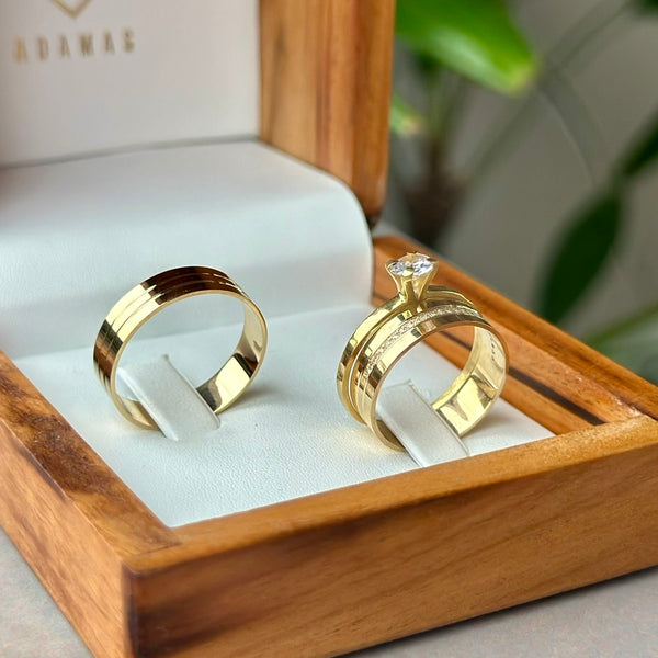 Alianças de casamento em Ouro 18k - Modelo New York