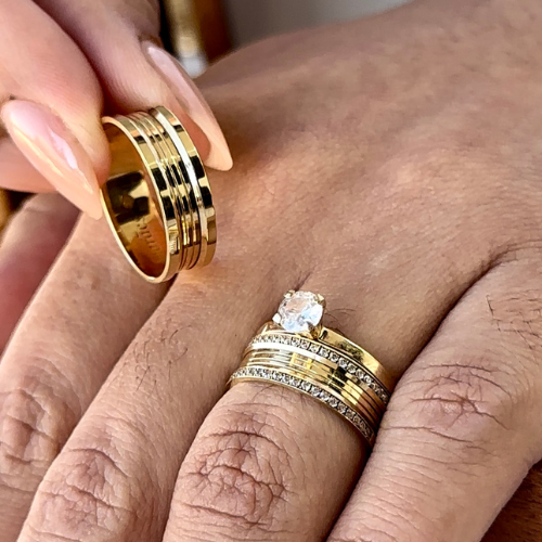 Alianças de casamento em Ouro 18k - Modelo Dubai 6 Milímetros