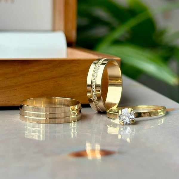 Alianças de casamento em Ouro 18k - Modelo New York