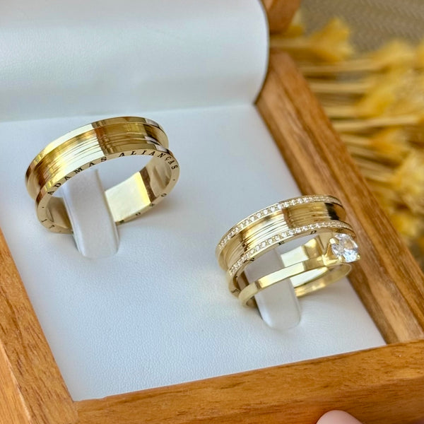 Alianças de casamento em Ouro 18k - Modelo Portugal