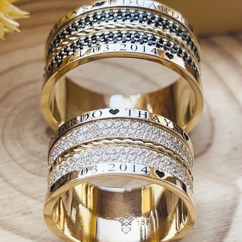 Alianças de casamento em Ouro 18k  - Modelo Paris