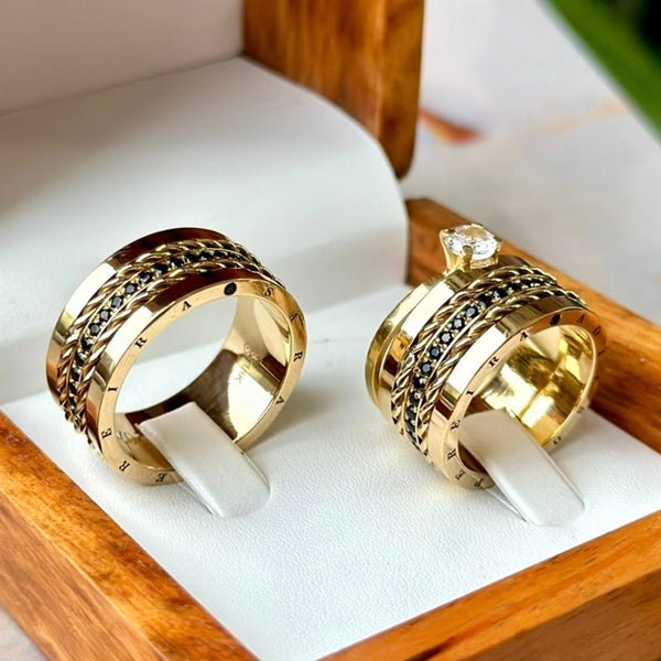 Alianças de casamento em Ouro 18k  - Modelo Londres