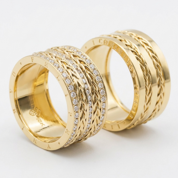 Alianças de casamento em Ouro 18k - Modelo Atenas