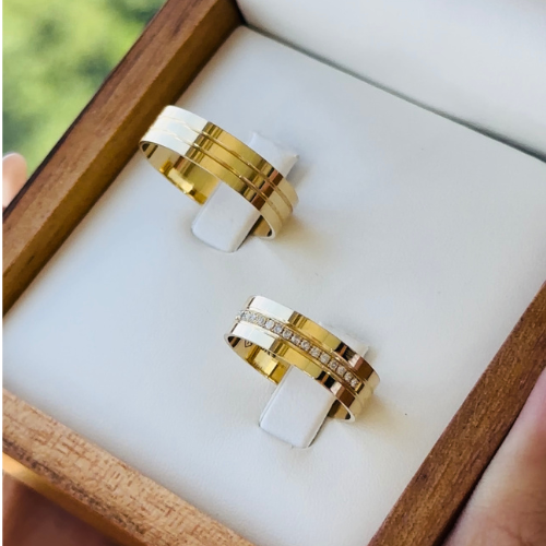 Alianças de casamento em Ouro 18k - Modelo New York