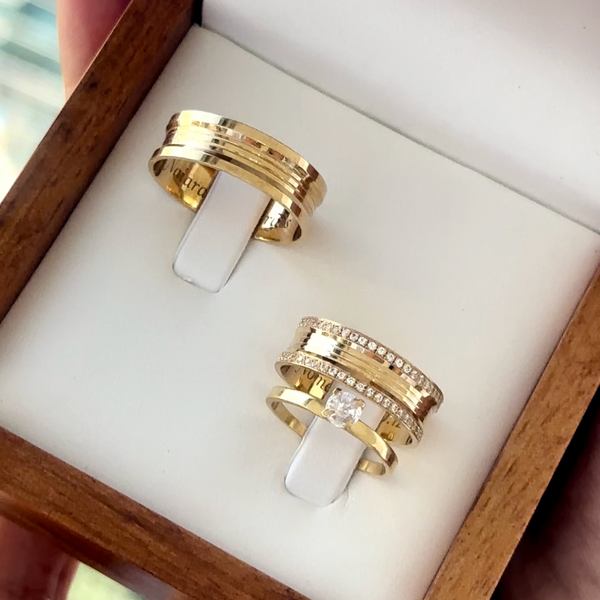 Alianças em Ouro 18k - Modelo Dubai 6 Milímetros