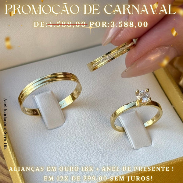 Alianças de casamento em Ouro 18k - VERÃO