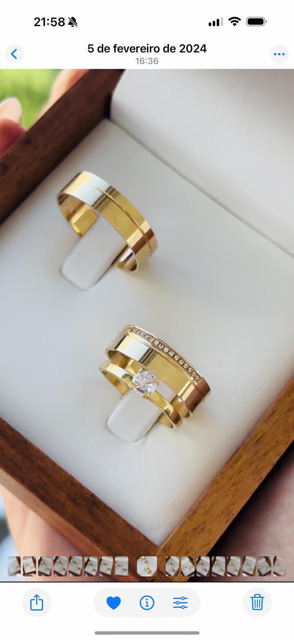 Alianças em Ouro 18k - Modelo Espírito Santo