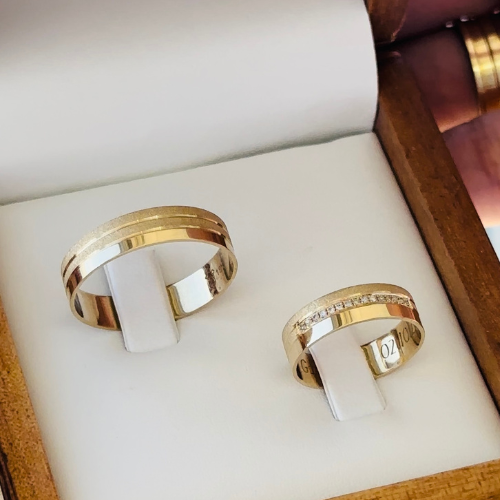 Alianças de casamento em Ouro 18k - Modelo Barcelona