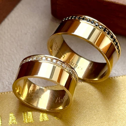 Alianças de casamento em Ouro 18k - Modelo Liverpool