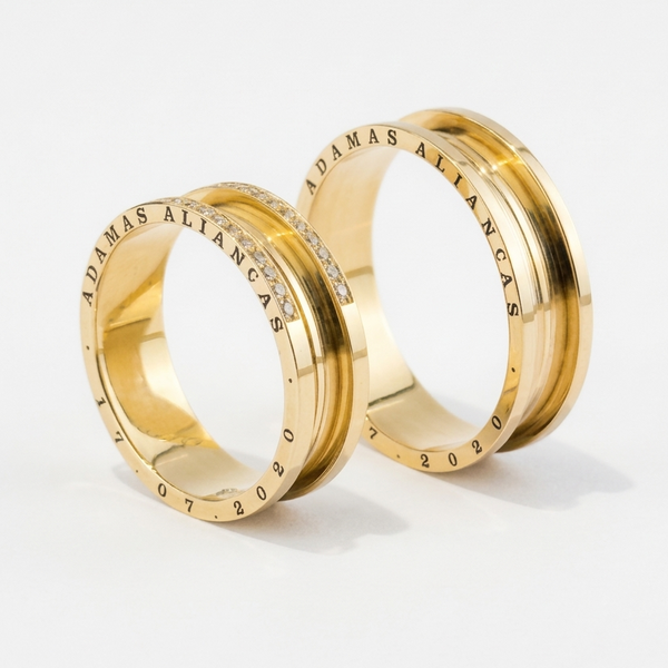 Alianças de casamento em Ouro 18k - Modelo Portugal
