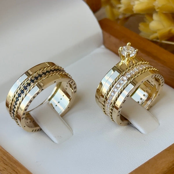 Alianças de casamento em Ouro 18k- Modelo Punta Cana