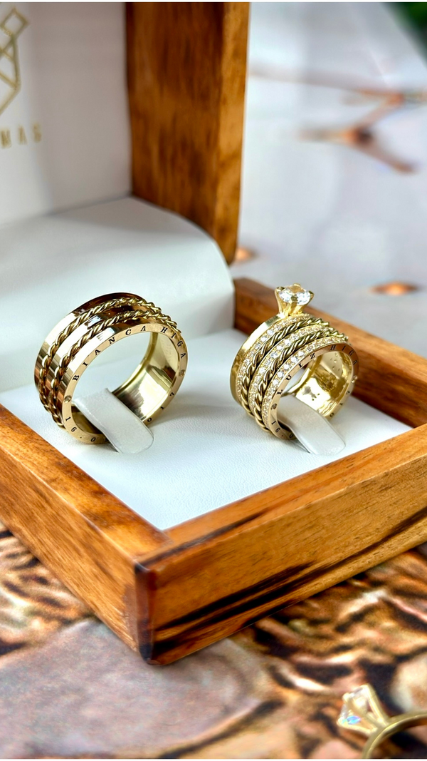 Alianças de casamento em Ouro 18k  - Modelo Arraial do Cabo