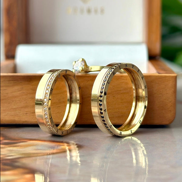 Alianças de casamento em Ouro 18k  - Modelo Acapulco