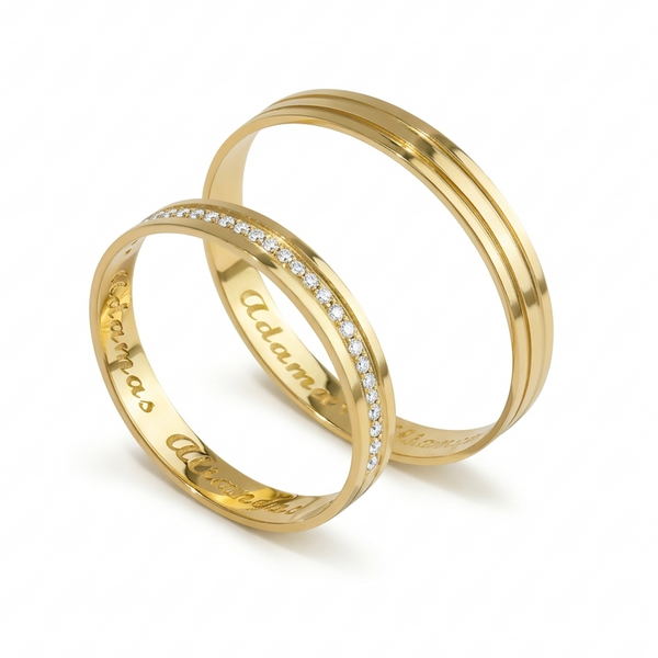 Alianças de casamento em Ouro 18k - VERÃO