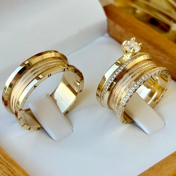 Alianças em Ouro 18k - Modelo Roma