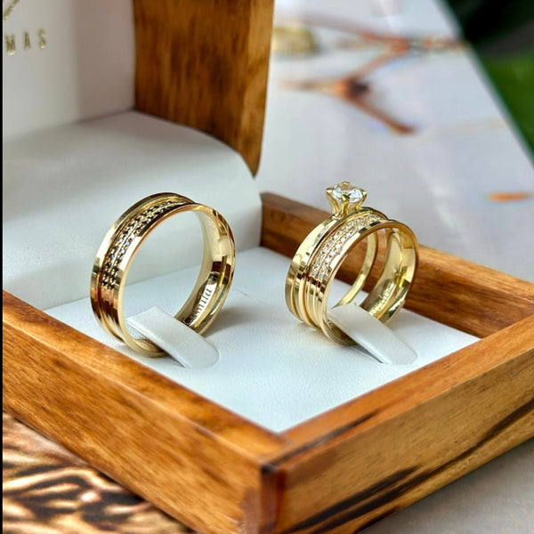 Alianças de casamento em Ouro 18k  - Modelo Miami