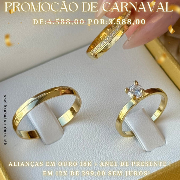 Alianças de casamento em Ouro 18k - INVERNO
