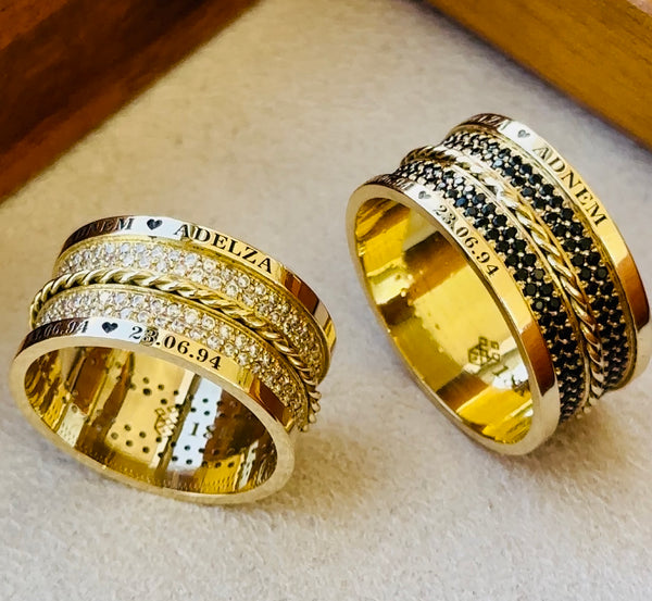 Alianças de casamento em Ouro 18k  - Modelo Paris