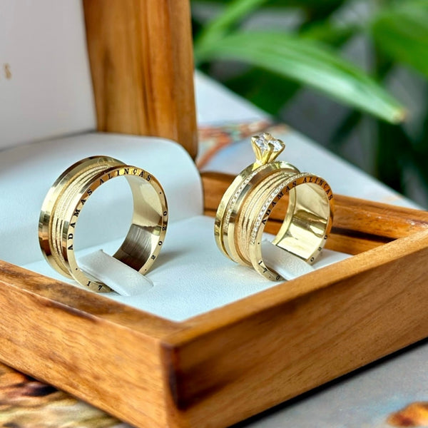 Alianças de casamento em Ouro 18k - Modelo Roma