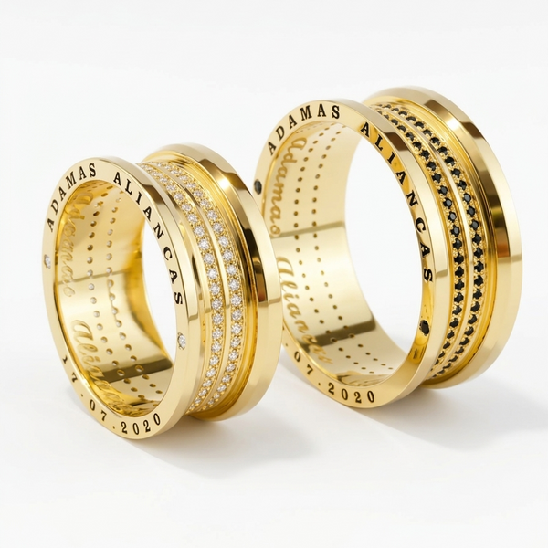 Alianças de casamento em Ouro 18k  - Modelo Búzios