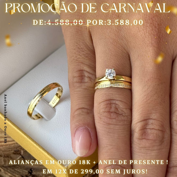 Alianças de casamento em Ouro 18k - OUTONO