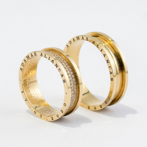 Alianças de casamento em Ouro 18k - Modelo Málaga