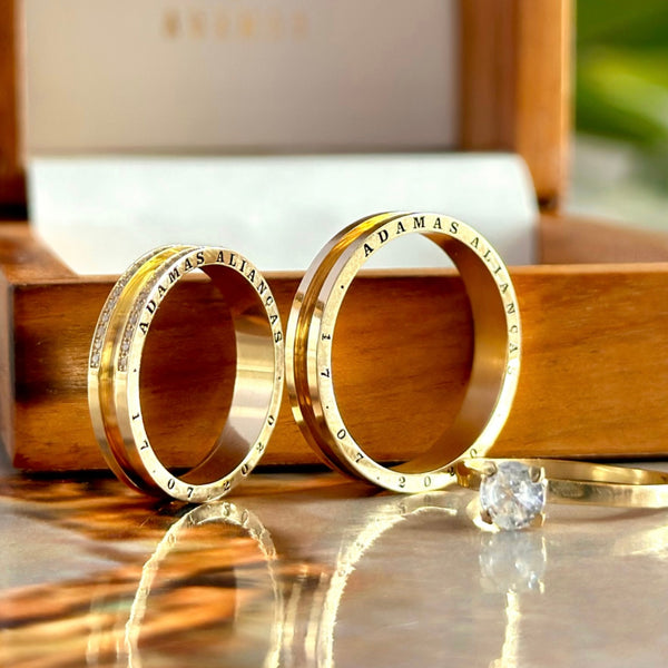 Alianças de Casamento em Ouro 18k - Modelo Sevilha