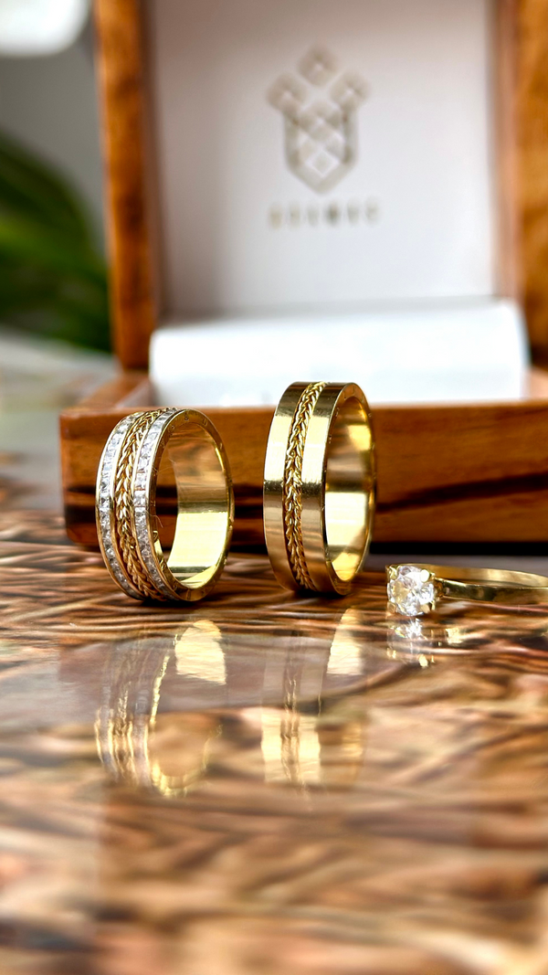 Alianças de casamento em Ouro 18k - Modelo Grécia