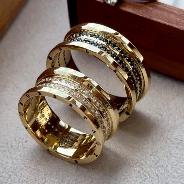 Alianças de casamento em Ouro 18k  - Modelo Búzios